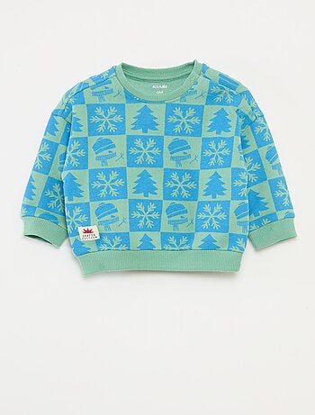 Sweat imprimé Noël en polaire coton