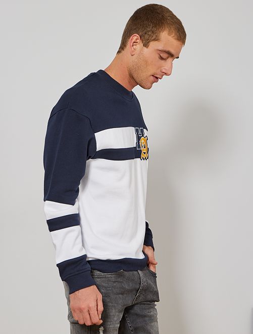 Sweat oversize à patch Homme - bleu marine/blanc - Kiabi ...