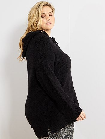 Sweat tricot à capuche - Kiabi