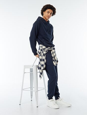 Sweat uni à capuche avec poches zippées