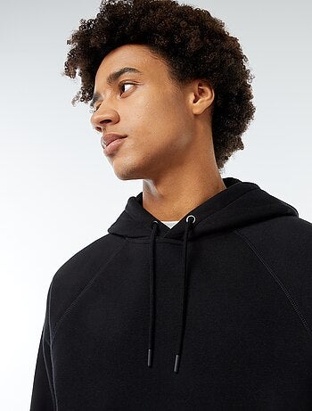 Sweat uni à capuche avec poches zippées