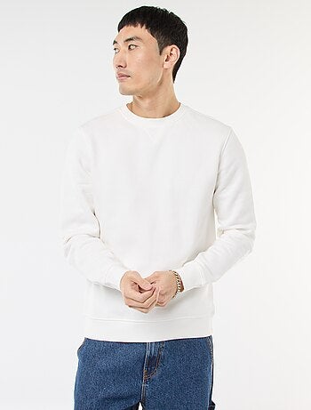 Sweat uni à col rond en molleton gratté