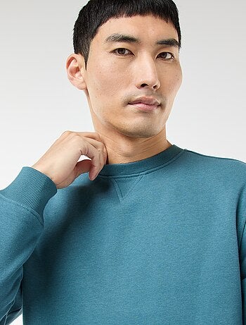 Sweat uni à col rond en molleton gratté