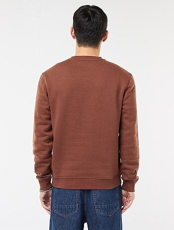 Sweat uni à col rond en molleton gratté