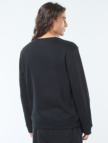 Sweat uni à col rond en molleton gratté