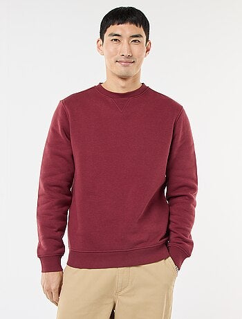 Sweat uni à col rond en molleton gratté