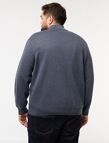 Sweat uni avec col montant zippé façon camionneur