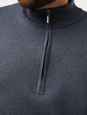 Sweat uni avec col montant zippé façon camionneur