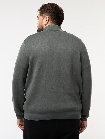 Sweat uni avec col montant zippé façon camionneur