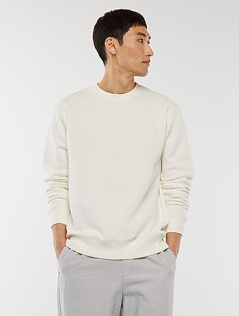 Sweat uni en molleton à col rond