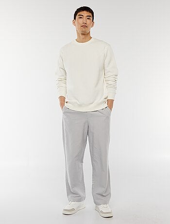 Sweat uni en molleton à col rond