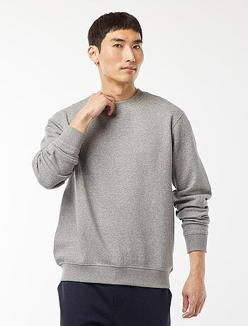 Sweat uni en molleton col rond
