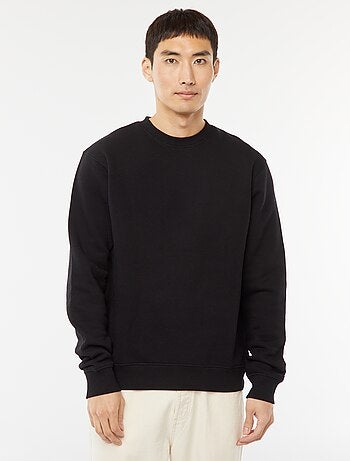 Sweat uni en molleton col rond