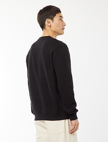 Sweat uni en molleton col rond