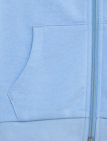 Sweat uni zippé à capuche