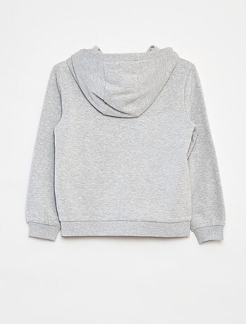 Sweat uni zippé à capuche