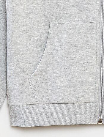 Sweat uni zippé à capuche