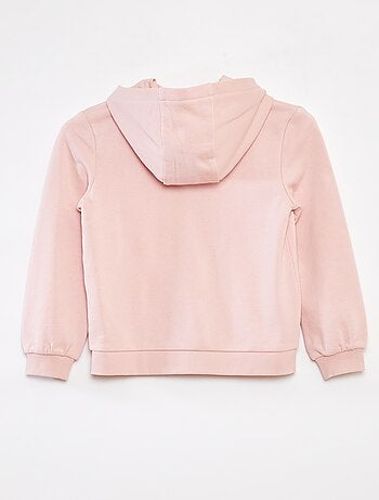 Sweat uni zippé à capuche