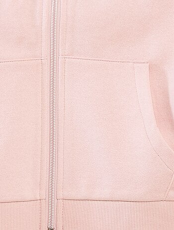 Sweat uni zippé à capuche