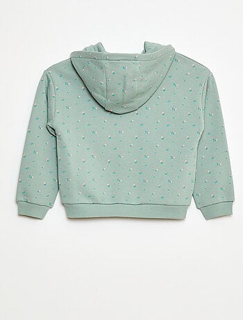 Sweat zippé à capuche avec imprimé
