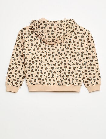 Sweat zippé à capuche avec imprimé
