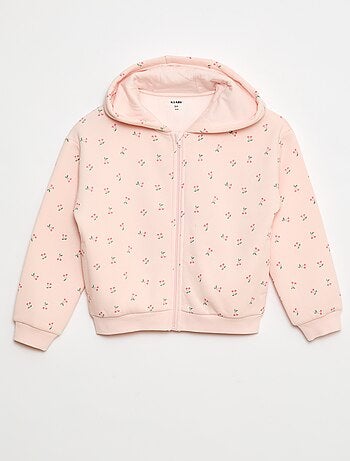 Sweat zippé à capuche avec imprimé