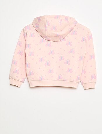 Sweat zippé à capuche avec imprimé