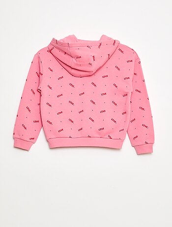 Sweat zippé à capuche avec imprimé
