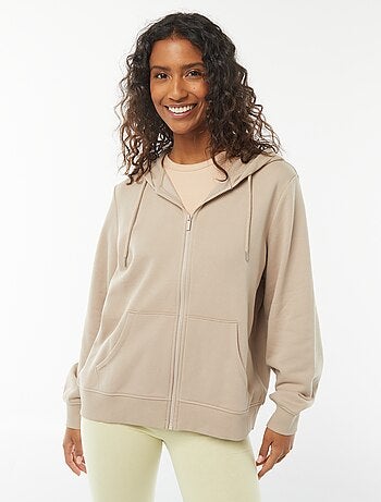 Sweat zippé à capuche basique