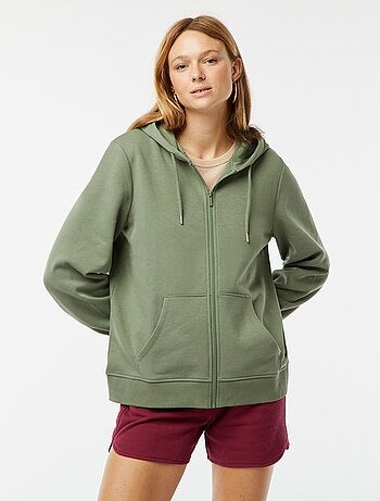 Sweat zippé à capuche basique