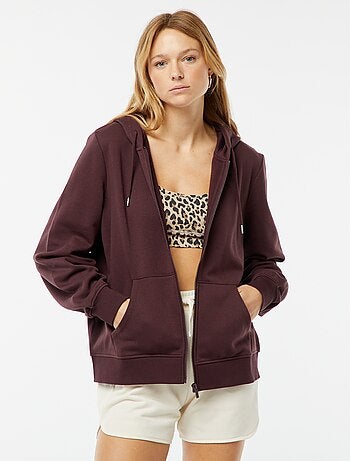 Sweat zippé à capuche basique