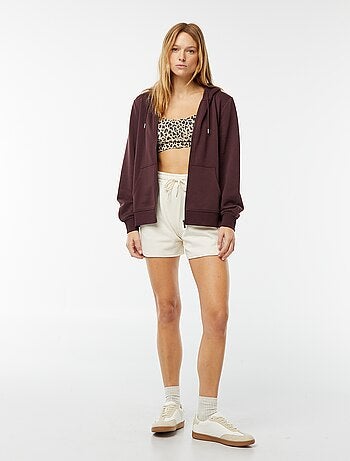 Sweat zippé à capuche basique