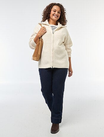 Sweat zippé à capuche en maille tricot