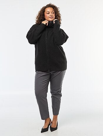 Sweat zippé à capuche en maille tricot