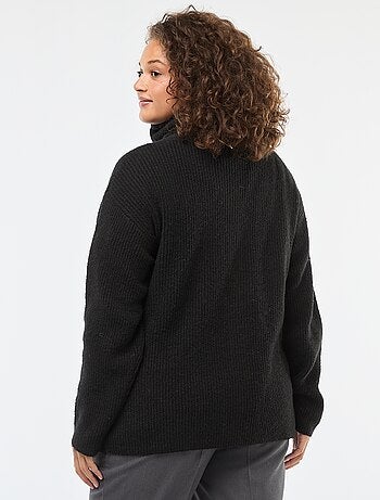 Sweat zippé à capuche en maille tricot