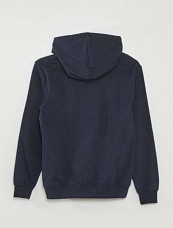 Sweat zippé à capuche en molleton uni