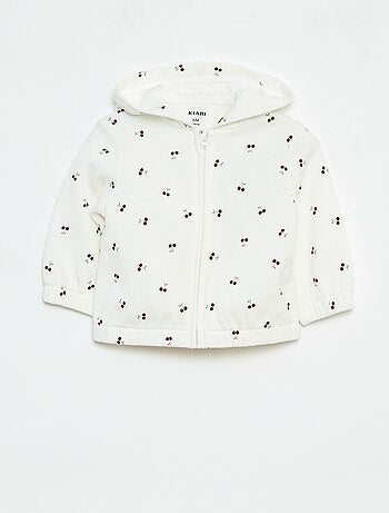 Sweat zippé à motif et à capuche