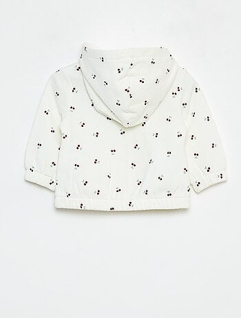 Sweat zippé à motif et à capuche