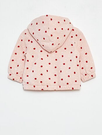 Sweat zippé à motif et à capuche
