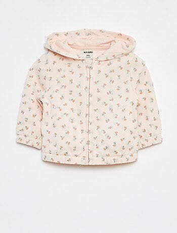 Sweat zippé à motif et à capuche