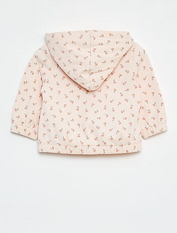 Sweat zippé à motif et à capuche