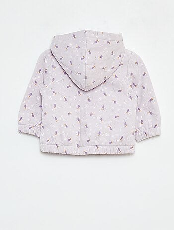 Sweat zippé à motif et à capuche