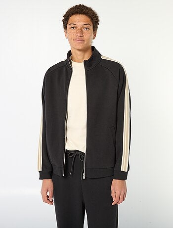 Sweat zippé avec bande sur le côté