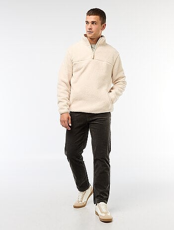 Sweat zippé col montant uni