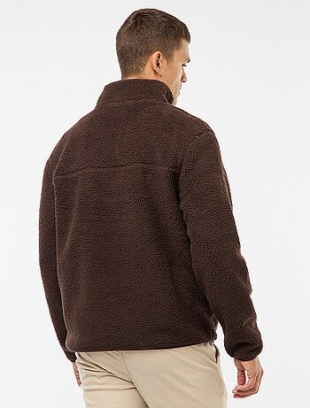 Sweat zippé col montant uni