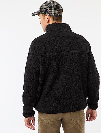 Sweat zippé col montant uni