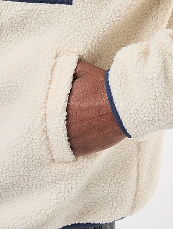 Sweat zippé effet moutonné