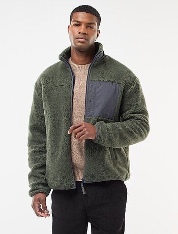 Sweat zippé effet moutonné