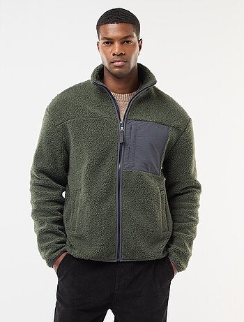 Sweat zippé effet moutonné