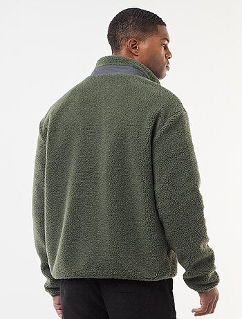 Sweat zippé effet moutonné